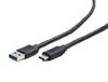 Kaabel USB-C/USB-A Gembird CCP-USB3-AMCM-0.1M, 0.1 m, must