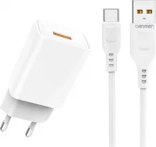 Laadija Denmen DC01, 1x USB-A 2.4 A, valge