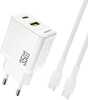 Laadija USB-A/USB-C Dudao A27MaxCEU PD QC 35W, valge