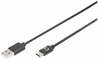 Kaabel USB-C/USB-A Digitus, 1.8 m, must