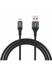 Kaabel USB-A/USB-C Dudao L3ST, 1,2 m, 5A, must, punutud
