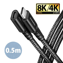 USB-C pikenduskaabel Axagon BUCM32-CF05AB, 0,5 m, must