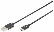 Kaabel USB-C/USB-A Digitus, 1.8 m, must