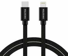 Kaabel USB-C/Lightning Swissten, 2 m, must