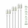 USB-C kaablite komplekt 4SMARTS PremiumCord, 60W, 0.5M+1.5M+3M, valge/hõbe