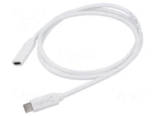 Pikenduskaabel USB-C LogiLink, 1 m, 100 W, valge
