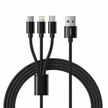 Kaabel USB-A Veger V303 3in1 (Lightning/Type-C/Micro USB), 1,2 m, must