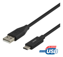 Kaabel USB-C/USB-A DELTACO USBC-1004M, 1 m, must
