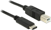 Kaabel USB-C/USB-B Delock, 1 m, must