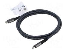 Kaabel USB-C Goobay USB4, 1,5 m, 240 W, 40 Gbit/s, must/hall