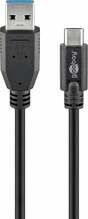 Kaabel USB-C/USB-A Goobay 71221, 2 m, must