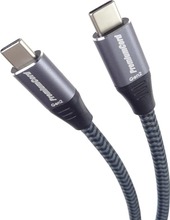 Kaabel USB-C PremiumCord, 3 m, puuvillpõimitud, 100W, 20 Gbit/s