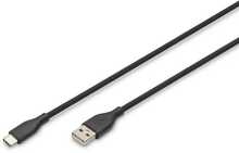 Kaabel USB-A/USB-C Digitus, 2 m, must