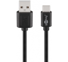 Kaabel USB-C/USB-A Goobay 55468, 1,8 m, must