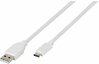 Kaabel USB-C/USB-A Vivanco 38756, 1,2 m, valge
