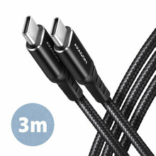 Kaabel USB-C Axagon BUCM-CM30AB, 3 m, must