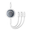 Kiirlaadimiskaabel 3in1 Baseus Free2Draw, USB-micro-USB+USB-C+Lightning, 1,1 m, valge