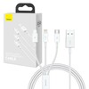 Kaabel USB-A/USB-C/Lightning/micro USB Baseus Superior Data, 1 m, valge