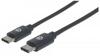 Kaabel USB-C Lindy Manhattan 354882, 3 m, USB 2.0, must