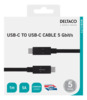 Kaabel USB-C Deltaco USBC-1501M, 1 m, must