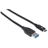 Kaabel USB-C/USB-A Manhattan, 1 m, must