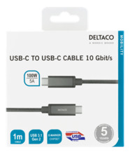 Kaabel USB-C Deltaco USBC-1412M, 1 m