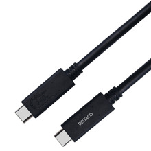 Kaabel USB-C DELTACO USBC-4008M, 0,8 m, must