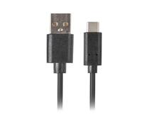 Kaabel USB-A/USB-C Lanberg CA-USBO-31CU-0010-BK, 1 m, must