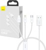 Kaabel USB-M+L+C Baseus Superior Data P10320105221-00, 0,5 m, valge