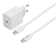 Laadija USB-C DELTACO USBC-AC146, 20 W, 1 m kaabliga, valge