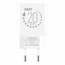Laadija OBAL:ME USB-A + USB-C, 20W, 2x 1m kaablit, valge