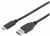 Kaabel USB-C Digitus AK-300146-010-S, 1 m, must