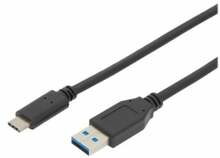 Kaabel USB-C Digitus AK-300146-010-S, 1 m, must