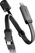 Kaabel USB-C Energea Sheath Key 2w1, 15 cm, 60W, gunmetal