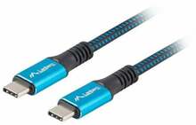 Kaabel USB-C Lanberg CA-CMCM-45CU-0005-BK, 0,5 m, must/sinine