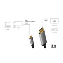 Kaabel USB-C/DP LogiLink, 1,8 m, alumiinium