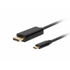Kaabel USB-C/DisplayPort Lanberg CA-CMDP-10CU-0010-BK, 1 m, must