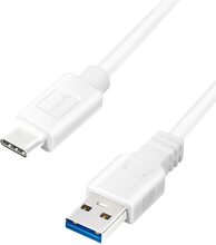 Kaabel USB-A/USB-C Logilink CU0173, 0.5 m, valge