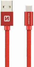 Kaabel USB-C Swissten, 1.2 m, punane