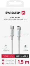 Kaabel USB-C Swissten Textile II, 1,5 m, valge