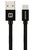 Kaabel USB-C Swissten SW-QU-TYPC-3.1-3M-K, 3 m, must