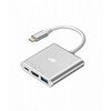 Adapter HUB USB-C TB, 3in1, hõbe