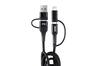 Kaabel USB AMiO UC-15, USB-A + USB-C - USB-C + Lightning, 1 m, must