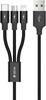 Kaabel 3in1 Devia Kintone Series, USB to Lightning/MicroUSB/Type-C, 1,2 m, must
