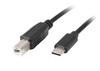 Kaabel USB-C/USB-B Lanberg CA-USBA-14CC-0018-BK, 1,8 m, must