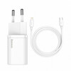 Seinalaadija Baseus TZCCSUP-B02, 20W, USB-C - Lightning kaabliga 1 m, valge