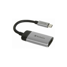Adapter USB-C/HDMI Verbatim 49143V, 0,01 m, must/hõbe