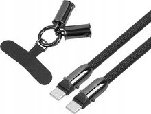 Kaabel USB-C TB 2in1, 1,2 m, must