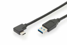 Kaabel USB-C/USB-A Assmann AK-300147-010-S, 1 m, must