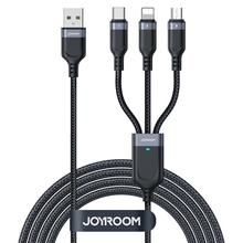 Kaabel USB-A Joyroom Multi-Use Series S-A18 3in1 (Lightning/USB-C/mikro USB), 0,3 m, must